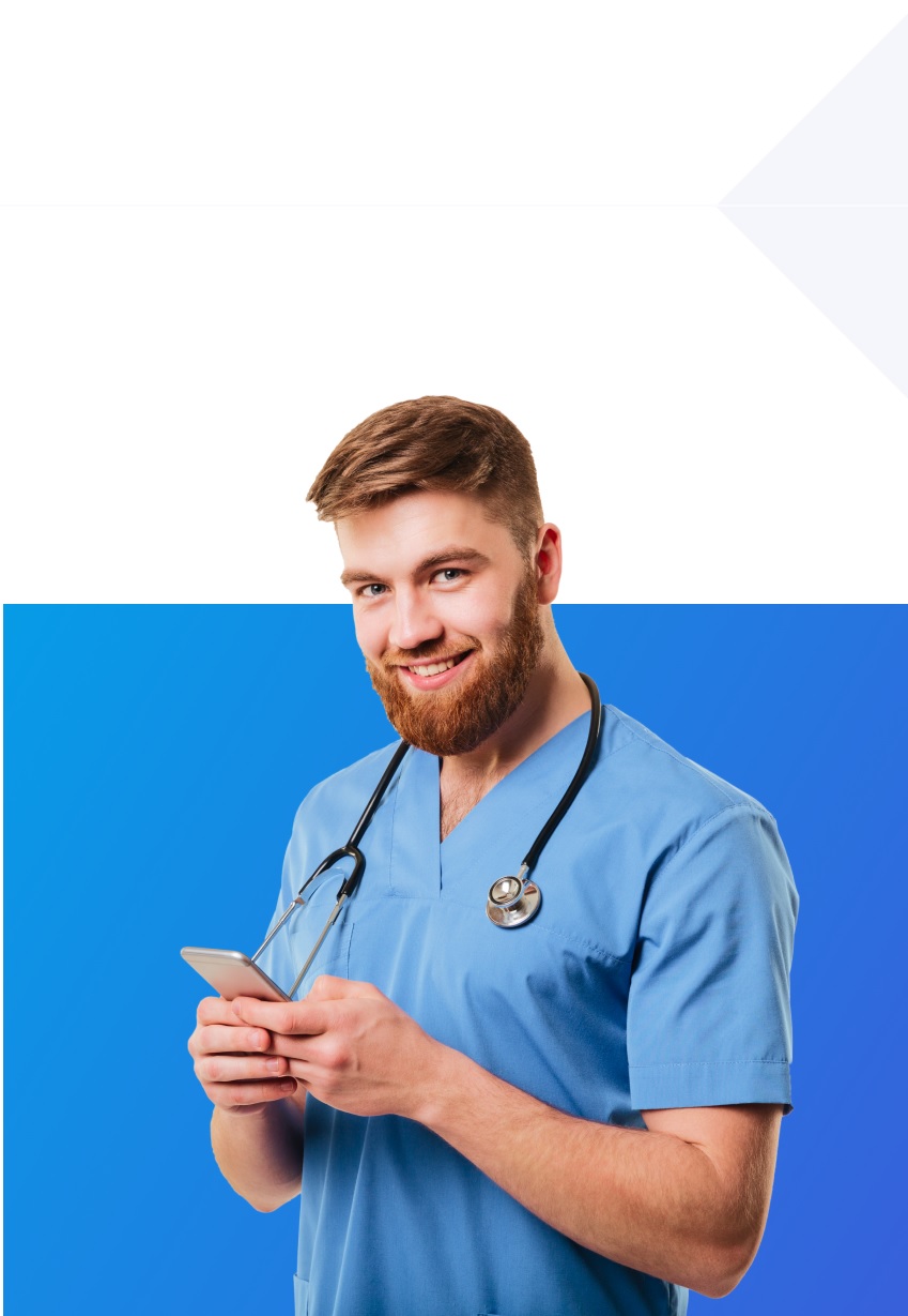 Doctor with smartphone