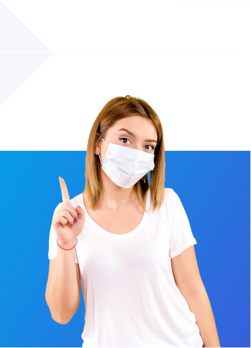 Woman with facemask